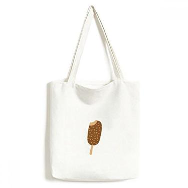 Imagem de Bolsa de lona com chocolate crocante doce sorvete bolsa de compras casual bolsa de mão
