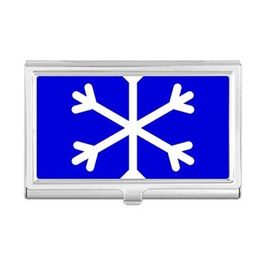 Imagem de Carteira de bolso para cartão de visita com marcador quadrado azul neve