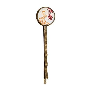 Imagem de Pôster Camel Desert Journey Silk Road Map Retro Metal Hair Bobby Pin Headwear