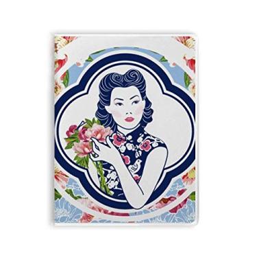 Imagem de Caderno de flores de beleza da cultura chinesa, capa de goma