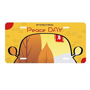 Imagem de DIYthinker Placa de licença Stop Heat Twenty Four Solar Term Tag Decoração de carro Dia da Paz