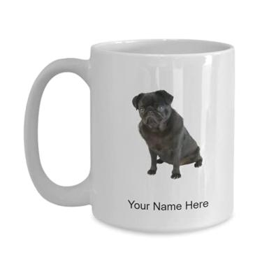 Imagem de Caneca de pug personalizada – Copo de café pug – Presente para amantes de pug – Caneca de café de 425 g