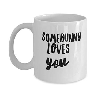 Imagem de Caneca de café Somebunny Loves You - Copo de orelhas de coelho - de Natal