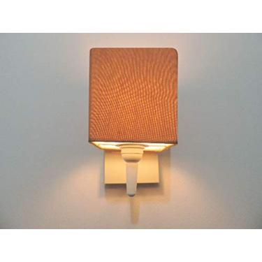 Imagem de Arandela Quadrada Retro Parede Cúpula Tecido, Vivare Iluminação, Arandela Parede2006 BRLP, Branco, Pequeno