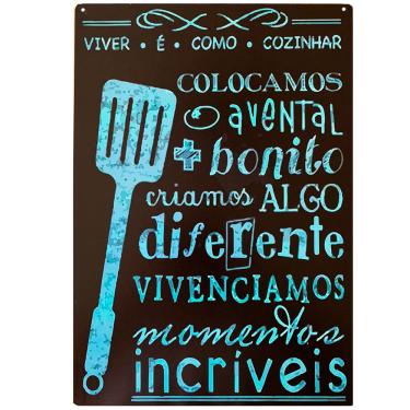 Imagem de Placa Decorativa Mdf Viver é Como Cozinhar