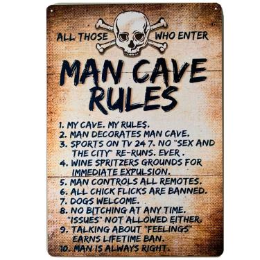 Imagem de Placa Decorativa Mdf Man Cave Rules