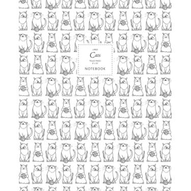 Imagem de Caderno de gatos - Páginas pautadas - 20 x 25 cm - Premium: (Edição Preto e Branco) Caderno divertido 192 páginas pautadas/pautadas (20 x 25 cm) / Jotter grande)