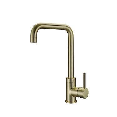 Imagem de Torneira de cozinha com acabamento em ouro escovado latão torneira de água quente e fria torneira da pia, verde militar