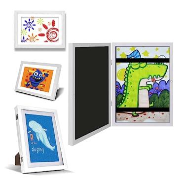 Imagem de UBeesize Projetos de quadros de arte para crianças de 25,4 x 35,5 cm – Abertura frontal e exibição de imagem substituível para trabalho de arte DIN A4, molduras de armazenamento, arte suspensa, frente acrílica (branco)