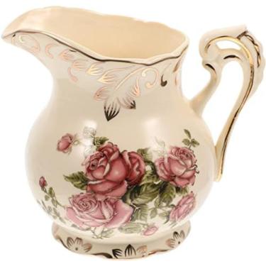 Imagem de Jarro De Leite De Cerâmica Vintage Jarro De Molho Floral Com Alça 250 Ml Mini Desnatadeira De Cerâmica Mini Jarro Pequeno Jarro De Café Com Alça Pote De Molho Para Cozinha Copo De Leite Jarro De X