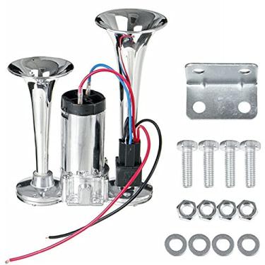 Imagem de Buzina de ar super alta 600DB buzina de ar dupla para carro 12V trompete alto-falante elétrico super alto para caminhões navios motocicletas 12v veículos acessórios kit buzinas de trem