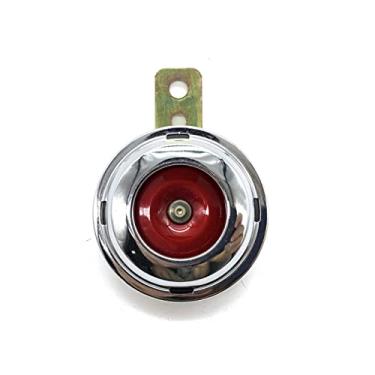 Imagem de Buzina de ar super alta universal para motocicleta, buzina de coração vermelha elétrica cromada, 12 V 1,5 A, à prova d'água, alto-falantes altos para scooter, ciclomotor, moto, quadriciclo, kit de buzinas de trem