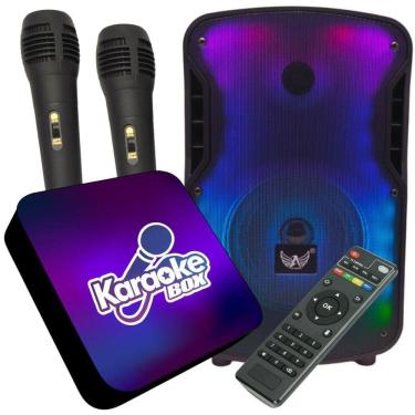 Imagem de Karaoke Box c/ 2 Microfones 1800 Músicas HDMI Full HD