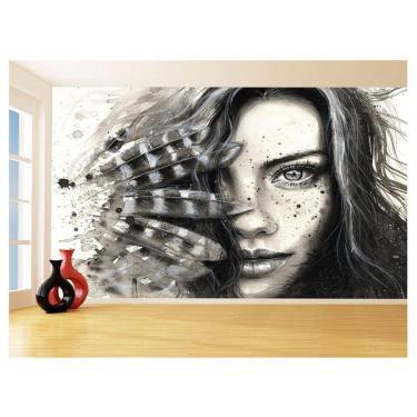 Imagem de Papel De Parede 3D Salão De Beleza Arte Mulher 3,5M Slb95