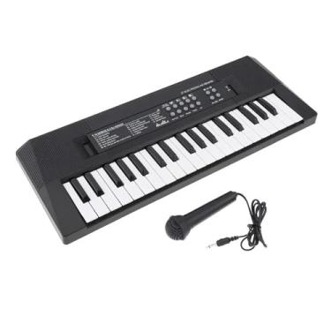 Imagem de teclado eletrônico para iniciantes 37 Teclas Teclado Eletrônico Piano Placa De Música Digital Com Microfone Maravilhoso Musical