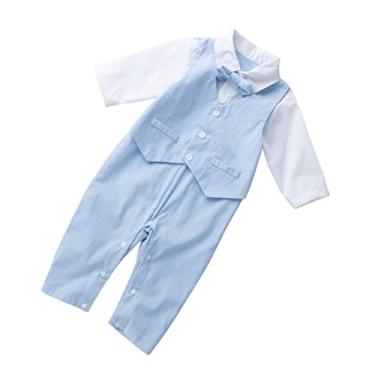 Imagem de roupas de cavalheiro para crianças camisa de menino body menino tops macacão infantil manga longa macacão de colete de camisa infantil versão coreana macacões anxi