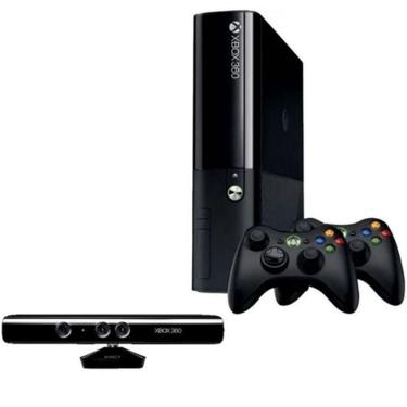Imagem de Microsoft Xbox 360 Super Slim 4gb 2 Controles + Kinect e 3 Jogos Standard Cor Preto