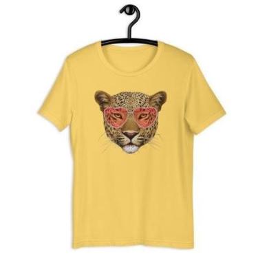 Imagem de Camiseta Blusa Feminina - Onça Love Glasses Animal Print-Feminino