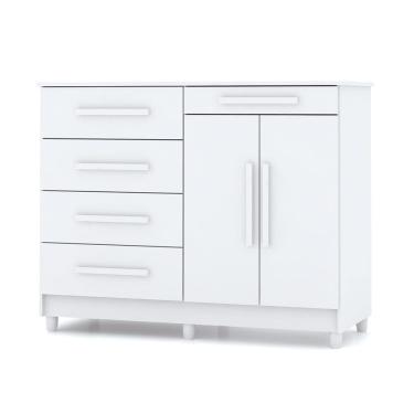 Imagem de Cômoda Sapateira para Quarto 05 Gavetas e 02 Portas Livia Branco - Pallazio