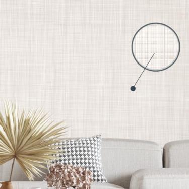 Imagem de Papel de Parede Linho Bege Claro Adesivo Lavável 3m Para Sala Quarto