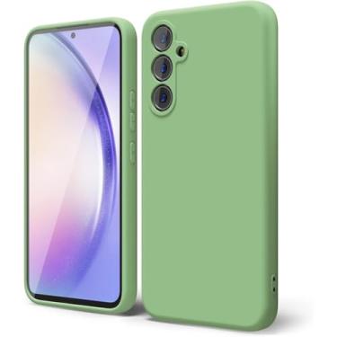 Imagem de Capa de silicone líquido para samsung galaxy a25 5g a15 a05 a05s s23 fe s23 plus s22 ultra s21 fe capa de telefone macia, verde macha, para s23 fe
