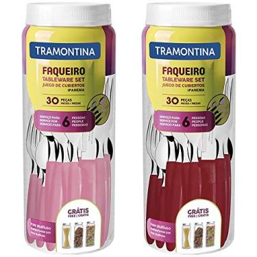 Imagem de Faqueiro Talheres Inox Tramontina Ipanema 60 Peças Ro / Ve