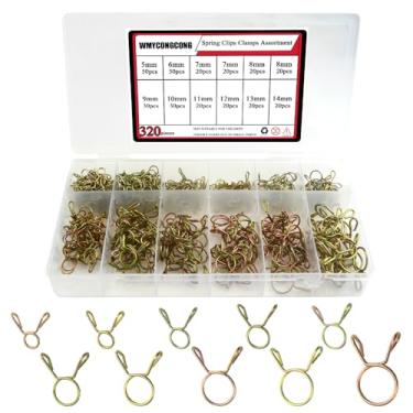 Imagem de WMYCONGCONG 320 peças mangueira de linha de combustível tubo de água grampos de mola grampos de tubo kit de fixação 10 tamanhos 5-14 mm para motocicleta scooter ATV
