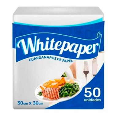 Imagem de Guardanapo de Papel 30cm x 30cm Branco 1000 unidades Folha Simples