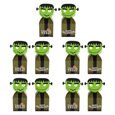 Imagem de Esquirla 10x Caixas de doces de Halloween, caixas de presente, pequenas caixas de guloseimas para festas temáticas de doces ou travessuras para crianças, Gigante Verde