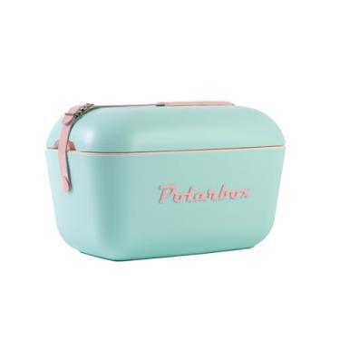 Imagem de Polarbox Lancheira retrô para praia, vintage, piquenique, bolsa térmica portátil, viagem, acampamento, caminhada, estilo anos 90, caixa de gelo, média, leve para latas, cervejas e bebidas seltzer, 12