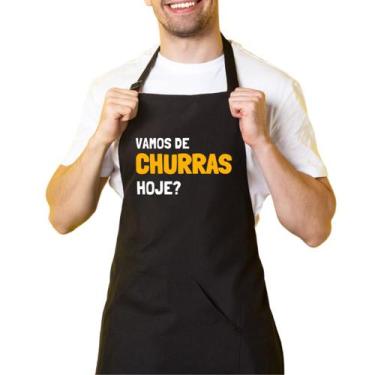 Imagem de Avental De Cozinha Churrasqueiro Preto Vamos De Churras Hoje - Cine Co