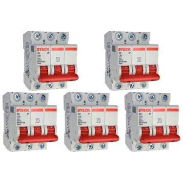 Imagem de Kit C/5 - Disjuntor Steck ''Din'' Tripolar 50A. C