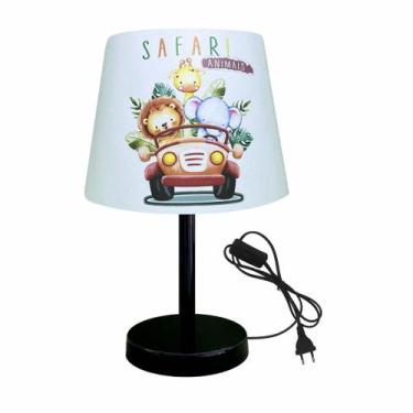 Imagem de 1483-prt-abajur  luminaria infantil 15x20 safari jipe - ATACADAO DA DE