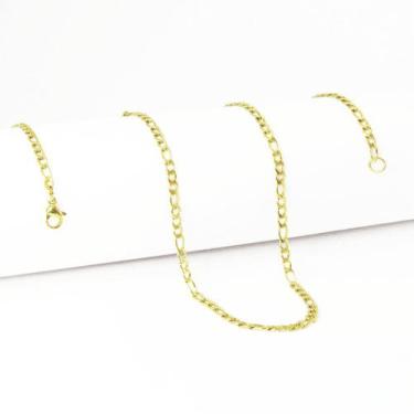 Imagem de Corrente Cordão Masculino 3x1 Ouro 18k 60cm Banhado - Oremte