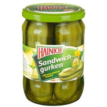 Imagem de Pepinos Fatiados em Conserva Sandwich Hainich 530g