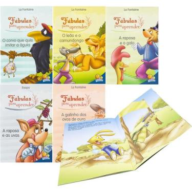 Imagem de Biblioteca Infantil Fábulas Para Aprender Esopo La Fontaine - Todo Liv