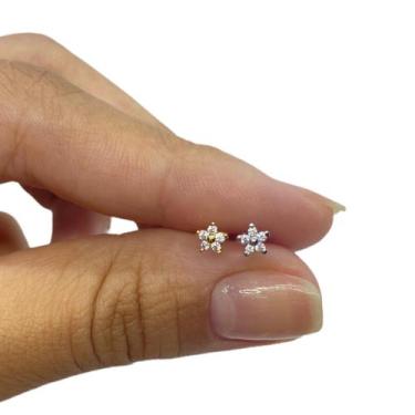 Imagem de Piercing Mini Flor Delicada Aço Cirúrgico 316l - Rara Steel Piercing, 