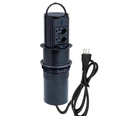 Imagem de Torre De Tomada Totem Slim Manual Alça 2 Tomada 10A 2USB 9.0 - CONNECT