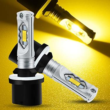 Imagem de HAISECA Lâmpada de neblina AC/DC 9-36V 880 LED âmbar, 3800LM super brilhante 2x45mil 5730 chips 899 H27 lâmpadas de LED para carros, caminhões, sem polaridade. 2 unidades.