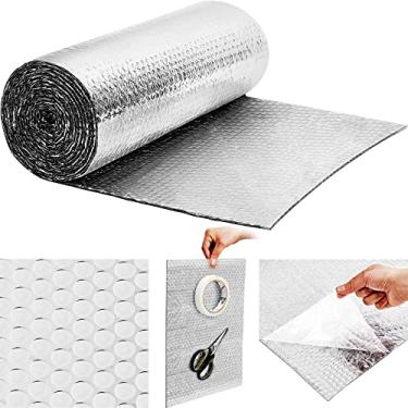 Imagem de 3 m x 101,6 cm para porta de trailer para para-brisas, capa para claraboias de trailer, para bloquear raios de calor do sol, autoadesiva, proteção solar refletiva para autocaravana, semitransparente, carro, caminhonete grande