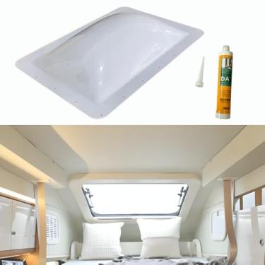 Imagem de Hahanfair Kit de substituição de claraboia para trailer, kit de claraboia de 45,7 cm x 66 cm OD RV cúpula externa serve para aberturas de claraboia de 35,5 x 55,88 cm para substituição de chuveiro de