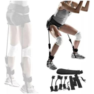 Imagem de Kit Elastico Extensor Treino Academia Exercícios Em Casa Salto Corrida