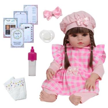 Imagem de Bebê Reborn Princesa Corpo de Vinil 46cm Com Kit Acessórios - Cegonha 