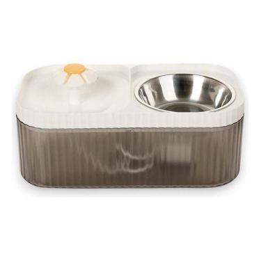 Imagem de Bebedouro E Comedouro Água Ração Pets Com Filtro Usb 3l - Kadê, Branco
