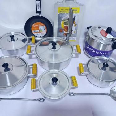 Imagem de Jogo De Panelas Alumínio Batido Com Panela De Pressão - mega aluminios
