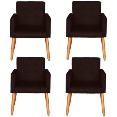 Imagem de Kit 4 Poltronas Decorativa para Sala de Espera Sala de Estar Recepção 