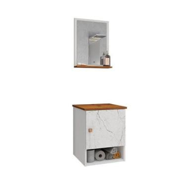 Imagem de Gabinete Armário 1 Porta Banheiro com Espelho Lima - Loja DoceLar, Bra