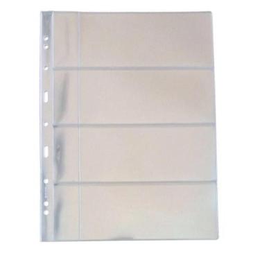 Imagem de Kit 10 Folhas Cédulas Acetato 4 Divisões 32X24Cm C/Bolso - 3Bzn