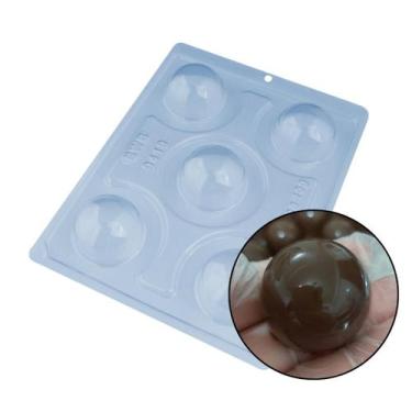 Imagem de Forma Acetato Esfera De 50mm Com 3 Partes BWB Para Trufas Doces Finos 