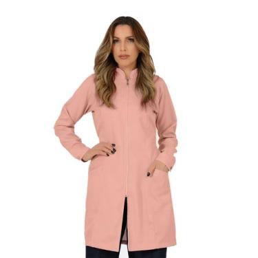 Imagem de Jaleco Zíper Acinturado Feminino Manga Longa Medico Dentista Esteti Ev